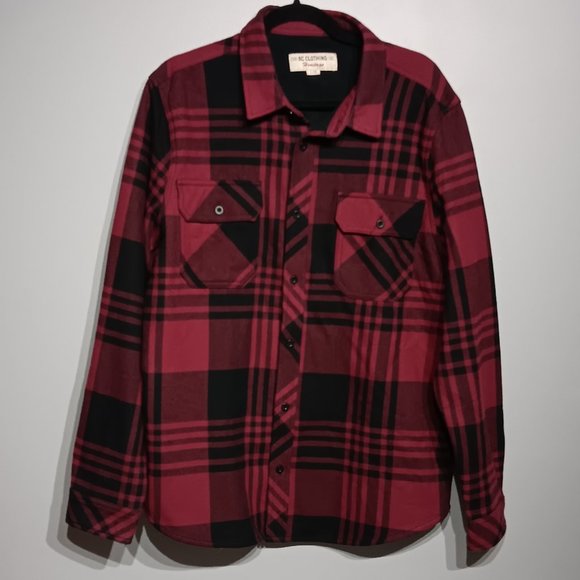 Red Plaid BC Clothing Heritage Lined Shirt (Men's Size Large) - Picture 1 of 6